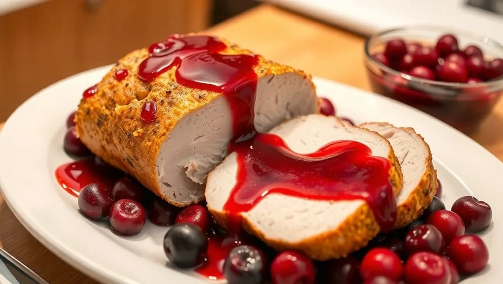 Fläskytterfilé i ugn med lingonsås