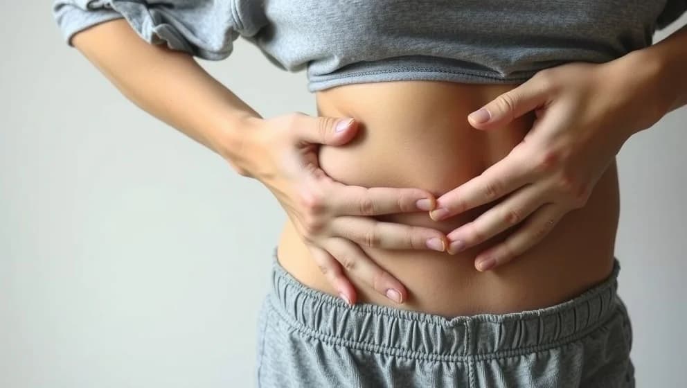 Ont på vänster sida magen under revben